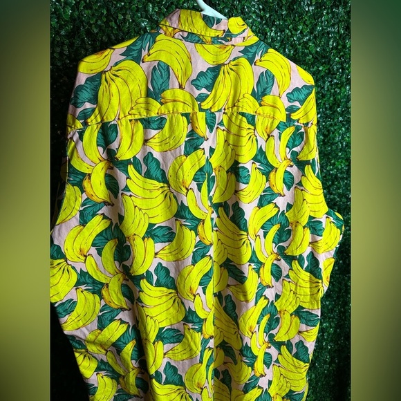 Jogal Mens Shirt Size XXL Short Sleeve Button Front Hawaiian Banana Cocktail - Picture 5 of 6